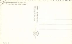 VINTAGE POSTCARD Boat War French Navy in patrol