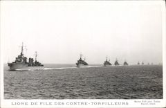 CPA Bateau Guerre Ligne de file des contre torpilleurs