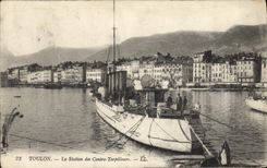 CPA Bateau Guerre Toulon la station des contre torpilleurs 