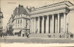 CPA Nantes Le grand theatre et la rue Racine 