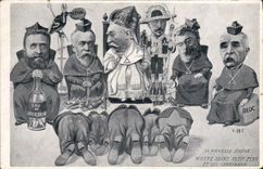 VINTAGE POSTCARD the new church Our Saint Father and his cardinals