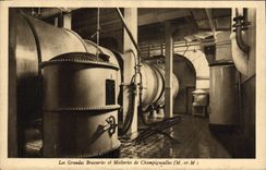 VINTAGE POSTCARD the large Breweries and malts factory of Champigneulles Vue interior of one of the cellars has fermentation