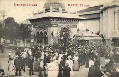 CPA Exposition Marseille 1906 Pavillon de l'amer Picon distribution des echantillons 