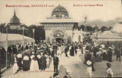 CPA Exposition Marseille 1906 Distribution des echantillons