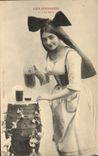 VINTAGE POSTCARD Brewery drinks the beer Alsace Woman