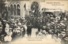 CPA Exposition Marseille 1906 Pavillon de l'Amer Picon Degustation gratuite Musique