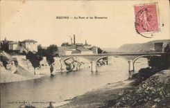 CPA Brasserie Ruoms Le pont et les brasseries 