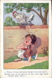 CPA Illustrateur Enfant Poule