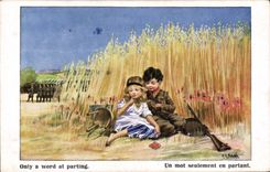 CPA Illustrateur Enfants Un mot seulement en partant Chasse Chasseur 