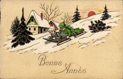 CPA Sports d'hiver Ski Enfants Luge