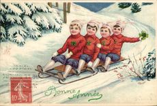 CPA Sports d'hiver Ski Enfants Luge 