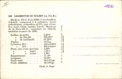 CPA Train Locomotive Sud Est Machine 231 C 9