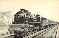 VINTAGE POSTCARD Train Engine Network of Orleans the express train Nantes Paris tows by engine 3211