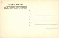 Red del motor del tren de la POSTAL de la VENDIMIA de Orleans que el tren expreso Nantes París remolca por el motor 3211