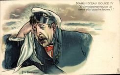 VINTAGE POSTCARD Boat Marine of fresh water IV Bradshaw