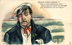 VINTAGE POSTCARD Boat Marine of fresh water V Bradshaw