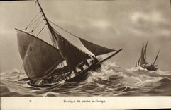 CPA Bateau Voilier Barque de peche au large 