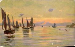 CPA Bateau Voilier Peche 
