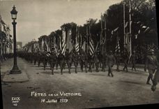 CPA Militaria Fetes de la Victoire 14 juillet 1919 Paris Arc de Triomphe Troupes americaines