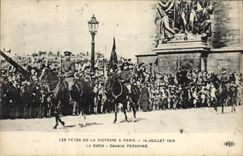 VINTAGE POSTCARD Militaria Festivals of the Victoire July 14th, 1919 the General procession Pershing