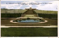 VINTAGE POSTCARD Militaria Romagna under Montfaucon the large American cemetery of Meuse Argonne