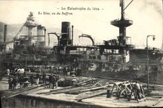VINTAGE POSTCARD Boat War Catastrophe of Iena Iena seen of Suffren