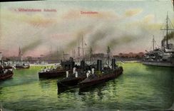 CPA Bateau Guerre Wilhelmshaven Hafenbild Torpedoboote 