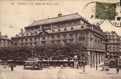 VINTAGE POSTCARD Theater of Rouen Arts