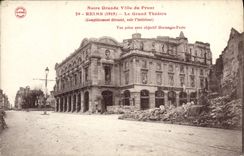 VINTAGE POSTCARD the large Theater Rheims Militaria