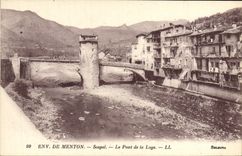 VINTAGE POSTCARD Sospel Surroundings of Menton the bridge of the cabin