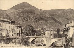 VINTAGE POSTCARD Sospel the Old Bridge and French Mountains
