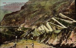 CPA Les lacets du col de Braus Route de Nice en Italie