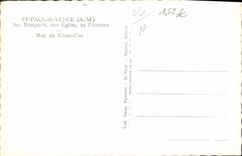 VINTAGE POSTCARD St Paul de Vence His Walls His Church its fountain Street of the Break-in Neck