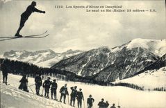 VINTAGE POSTCARD Winter sports Ski the ski-jump Keller