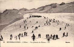 VINTAGE POSTCARD Winter sports Ski Superbagneres the winter View of the plate