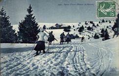 VINTAGE POSTCARD Winter sports Ski Plate of Revard