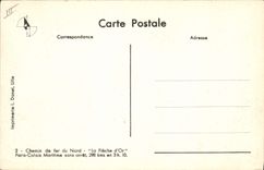 VINTAGE POSTCARD Train Engine Railroad of North the Gold Arrow maritime Paris Calais without stop