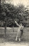 VINTAGE POSTCARD Peasant apples Normandy Folklore