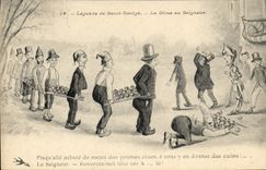 CPA Alcool legende de St Saulge La dime au Seigneur 
