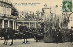 CPA Alcool Nancy Fetes de la Vigne et du houblon Char de la biere Brune et blonde TOP