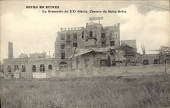 CPA Alcool Reims en ruines La brasserie Chemin de Saint Brice 