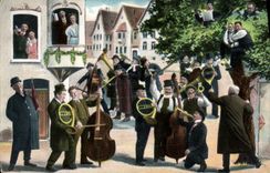 CPA Alcool Biere Contre basse Violoncelle 