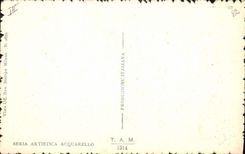 VINTAGE POSTCARD Sailing Boat (drawing with the hand)