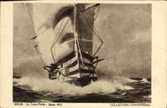 CPA Bateau Voilier Brun Un trois ponts Chentereau