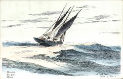 CPA Bateau Voilier Mouette Jean Marion
