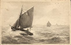 CPA Bateau Voilier Peche