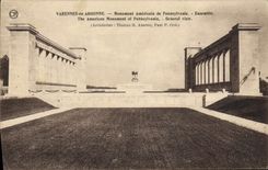 VINTAGE POSTCARD Militaria Varennes in Argonne American Monument of Pennsylvania Unit Label ND of Lorette