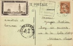 VINTAGE POSTCARD Militaria Varennes in Argonne American Monument of Pennsylvania Unit Label ND of Lorette