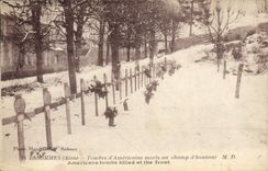 VINTAGE POSTCARD Militaria Essommes Tombs of American died in the field of honor