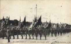 CPA Militaria Fetes de la victoire 14 juillet 1919 Les drapeaux americains